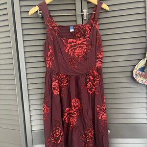 Old Navy Red Pink Sundress Sleeveless Midi